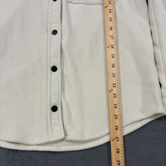 Whistler Off White Button Up Chest Pockets Fleece Shirt Jacket Women's Size 42 - Picture 4 of 9